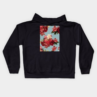 Just Flowers on Light Blue Kids Hoodie